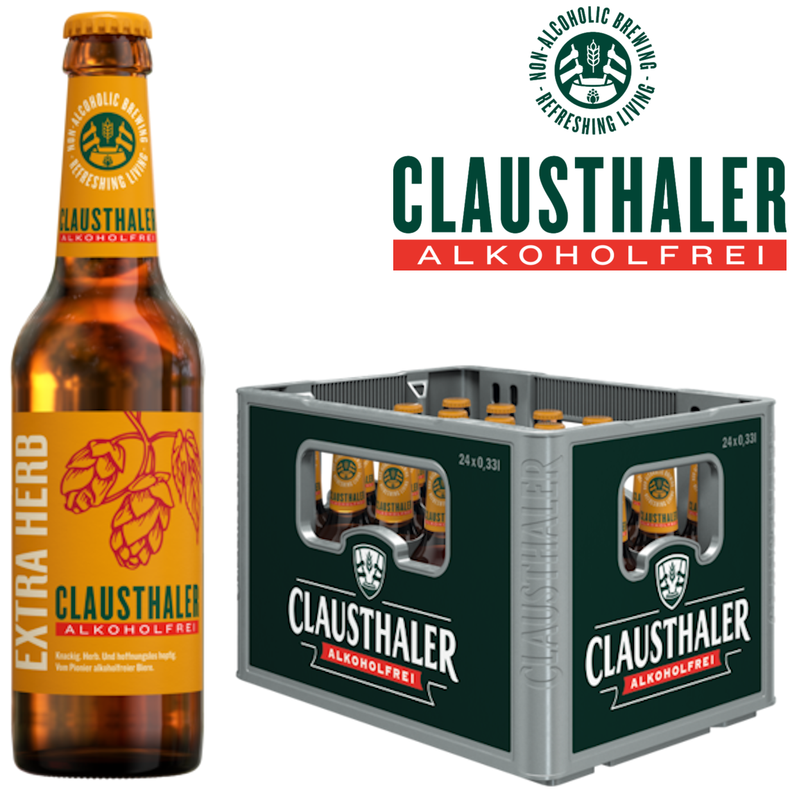 Clausthaler Extra herb (24/0,33 Ltr. Glas MEHRWEG)