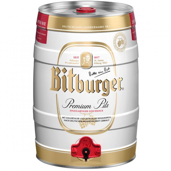 Bitburger Premium Pils 5‑Liter‑Partydose – edelherbes Pils in Zapfdose.