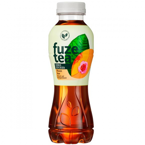 Fruchtig‑frisch, leicht und blumig – Fuze Tea Zero Pfirsich‑Rose bringt sommerlichen Eisteegenuss ohne Zucker.