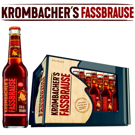 Krombacher Fassbrause Cola Orange (24/0,33 Ltr. Glas MEHRWEG)