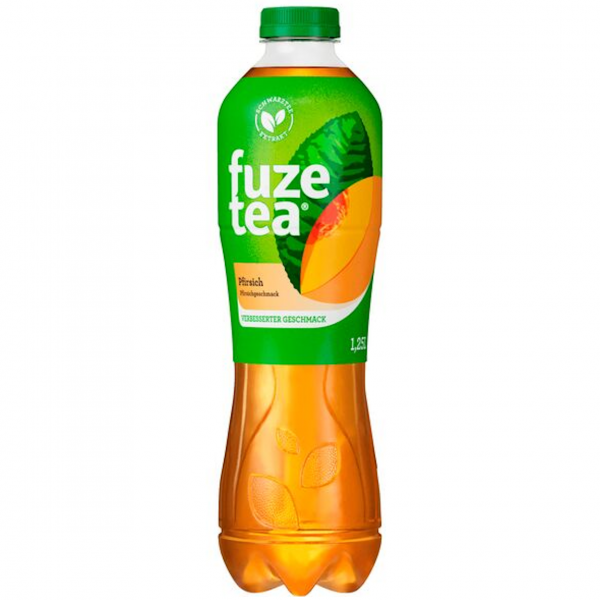 Fuze Tea Pfirsich – eisgekühlt, mit saftigem Pfirsich sommerlich inszeniert