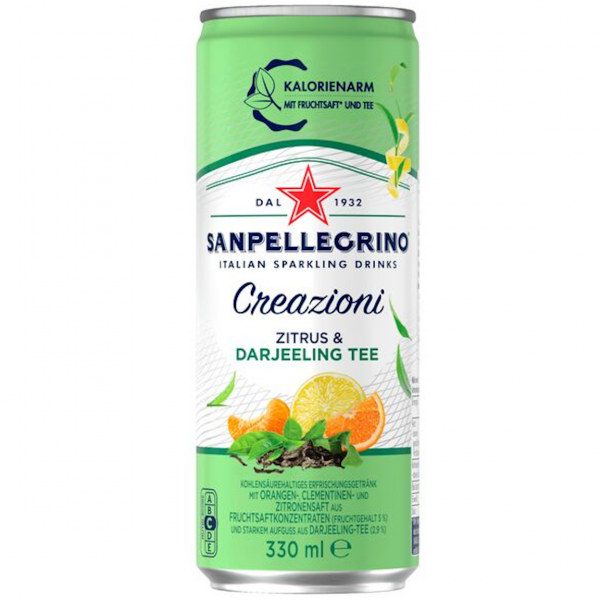 San Pellegrino Creazioni Zitrus & Darjeeling (24/0,33 Ltr. Dose EINWEG)